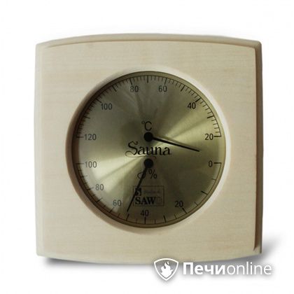 Термогигрометр Sawo 285-THA Прямоугольный с изгибом со стеклом осина в Москве