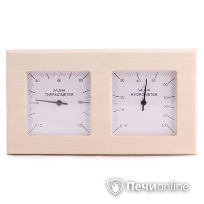 Термогигрометр Sawo 224-THA Прямоугольный со стеклом осина в Москве