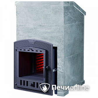 Дровяная печь-каменка Гефест ЗК 18 П (h850/50 верх) Президент Талькохлорит с теплообменником слева в Москве