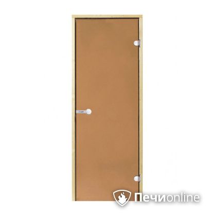 Дверь для бани Harvia Стеклянная дверь для сауны 7/19 коробка сосна бронза  D71901М в Москве